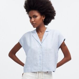 Madewell Light Blue Striped Button Down Shirt
